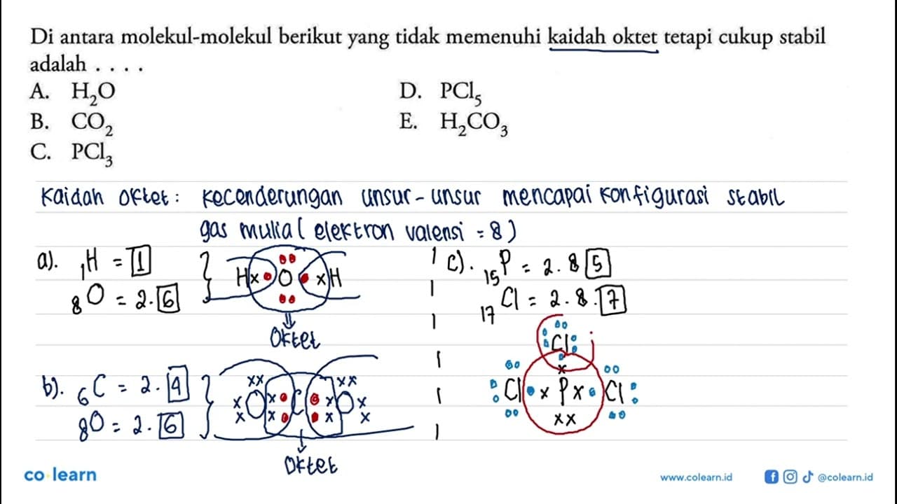Di antara molekul-molekul berikut yang tidak memenuhi