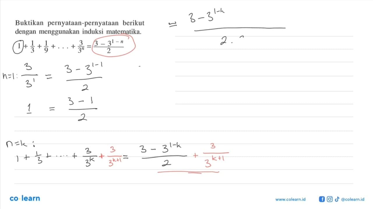 Buktikan pernyataan-pernyataan berikut dengan menggunakan