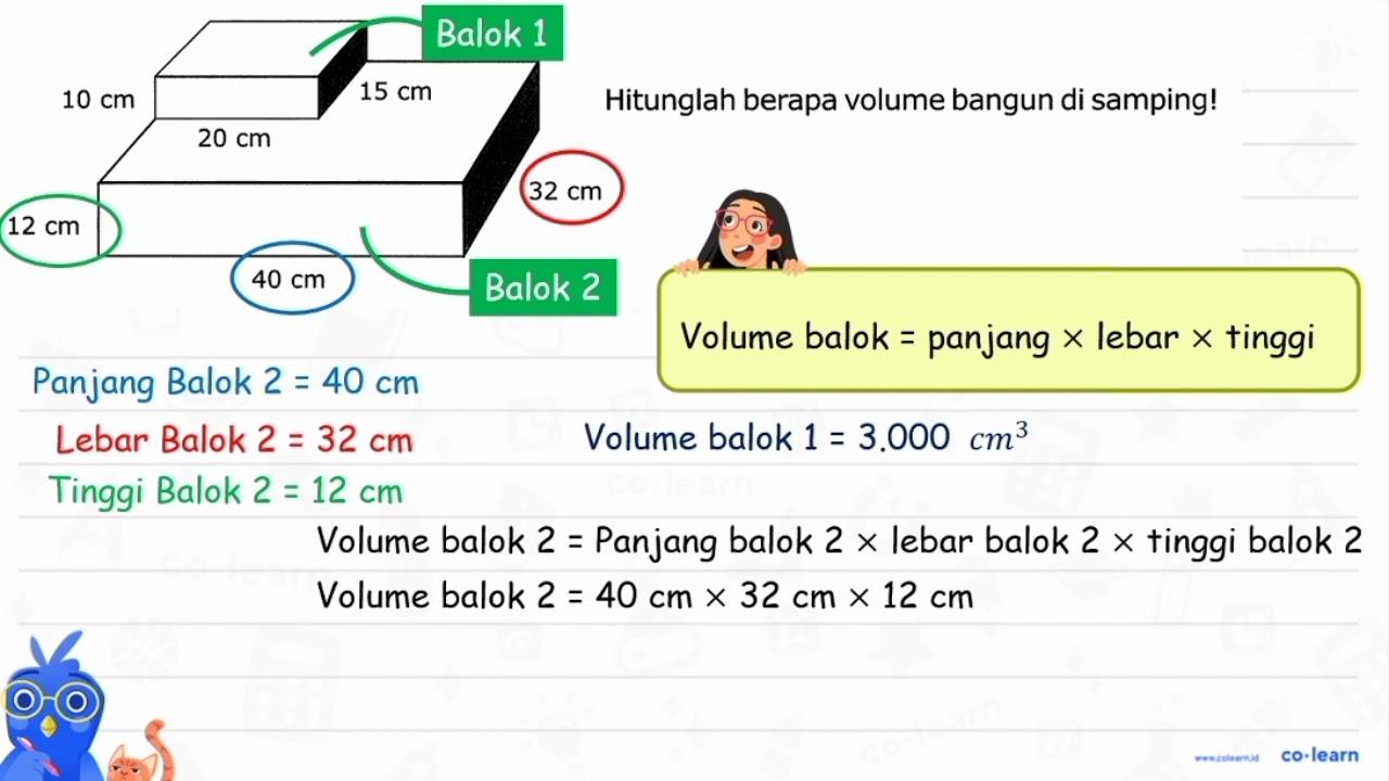 Hitunglah berapa volume bangun di samping! 10 cm 15 cm 20