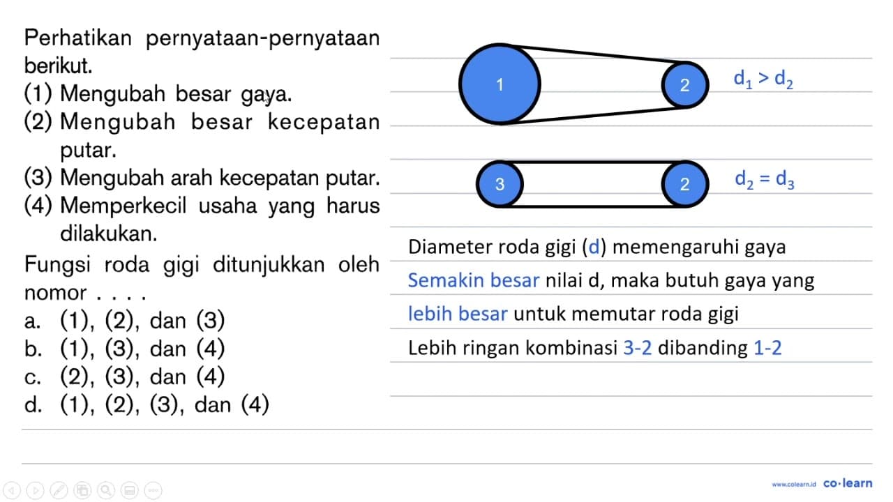 Perhatikan pernyataan-pernyataan berikut. (1) Mengubah