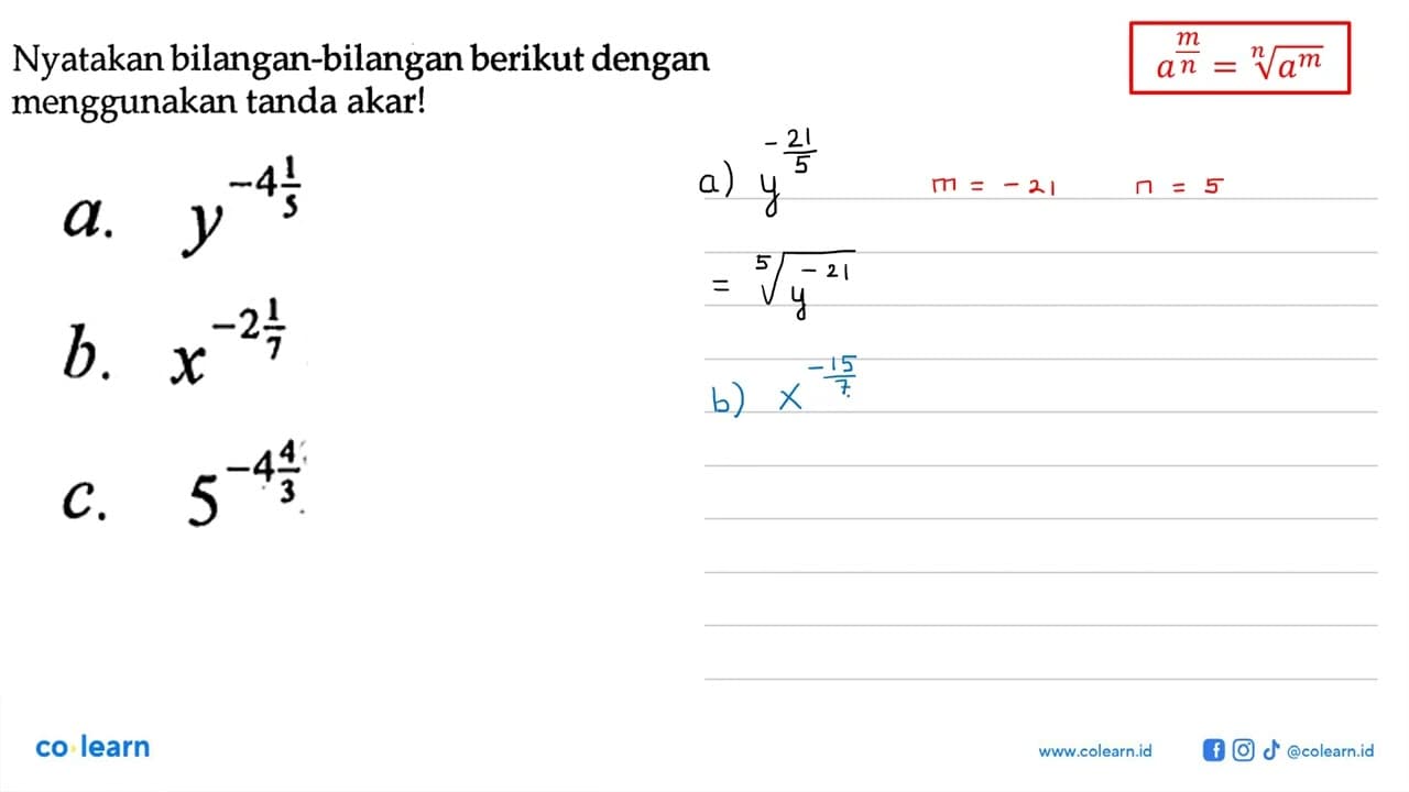 Nyatakan bilangan-bilangan berikut dengan menggunakan tanda