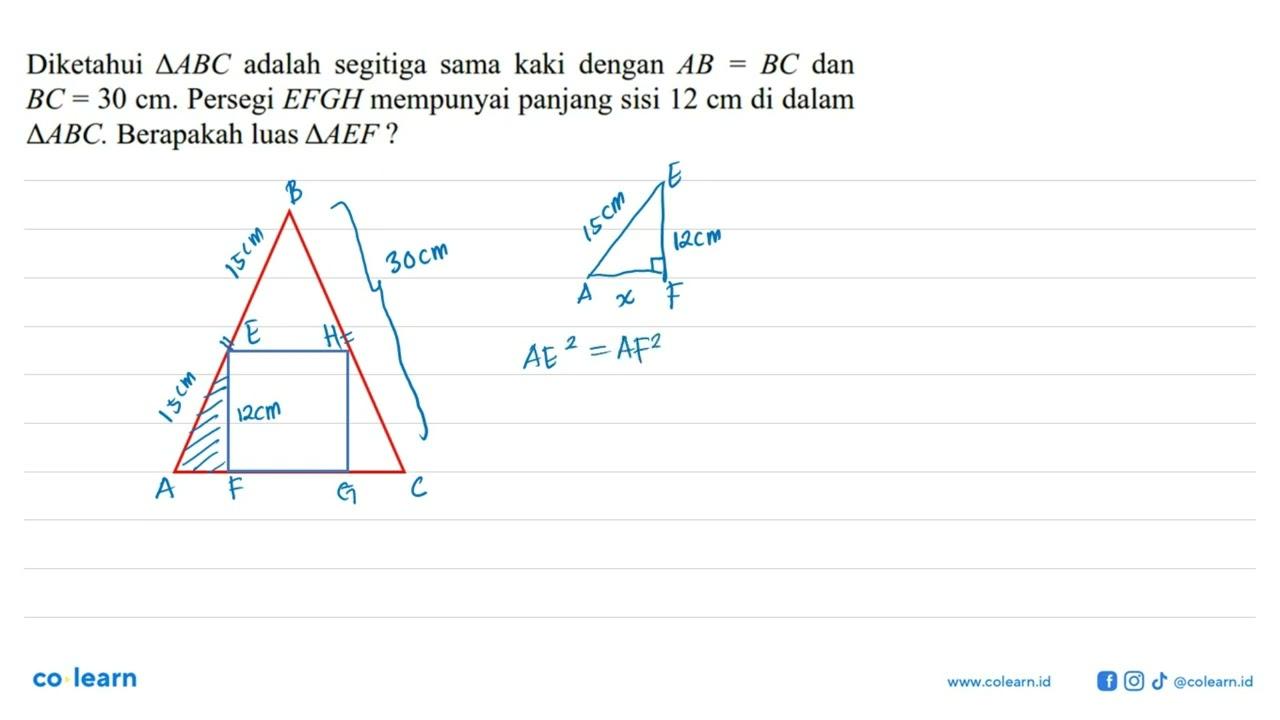 Diketahui segitiga ABC adalah segitiga sama kaki dengan