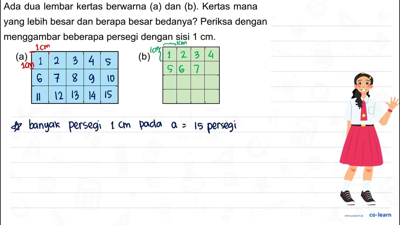 Ada dua lembar kertas berwarna (a) dan (b). Kertas mana