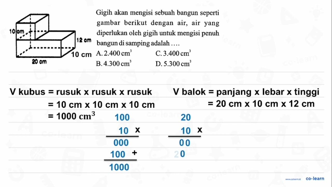 Gigih akan mengisi sebuah bangun seperti gambar berikut