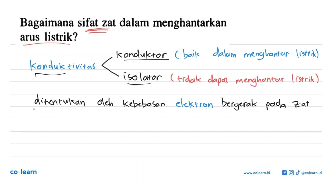 Bagaimana sifat zat dalam menghantarkan arus listrik?