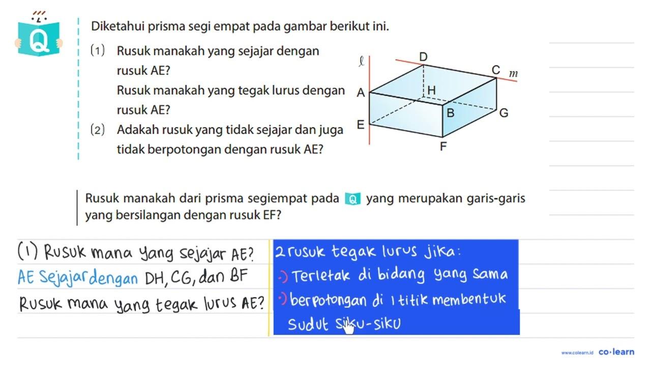 Diketahui prisma segi empat pada gambar berikut ini. (1)