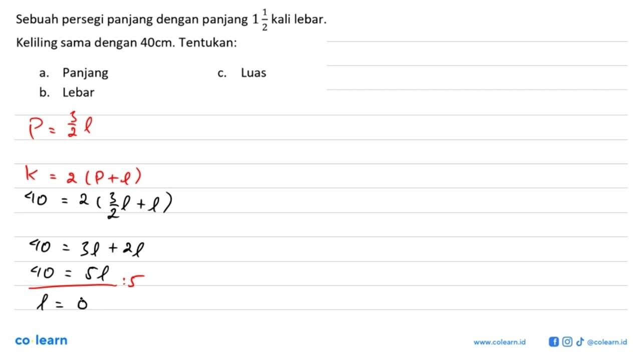 Sebuah persegi panjang dengan panjang 1 1/2 kali lebar.