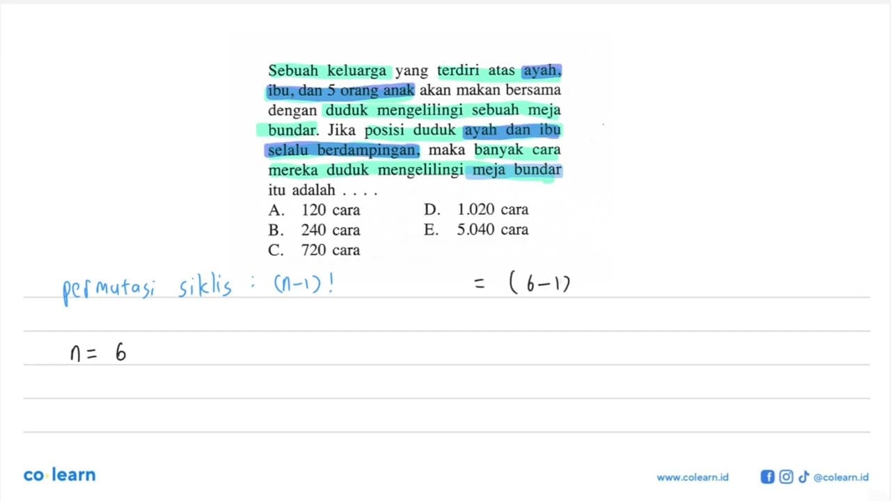 Sebuah keluarga yang terdiri atas ayah, ibu, dan 5 orang