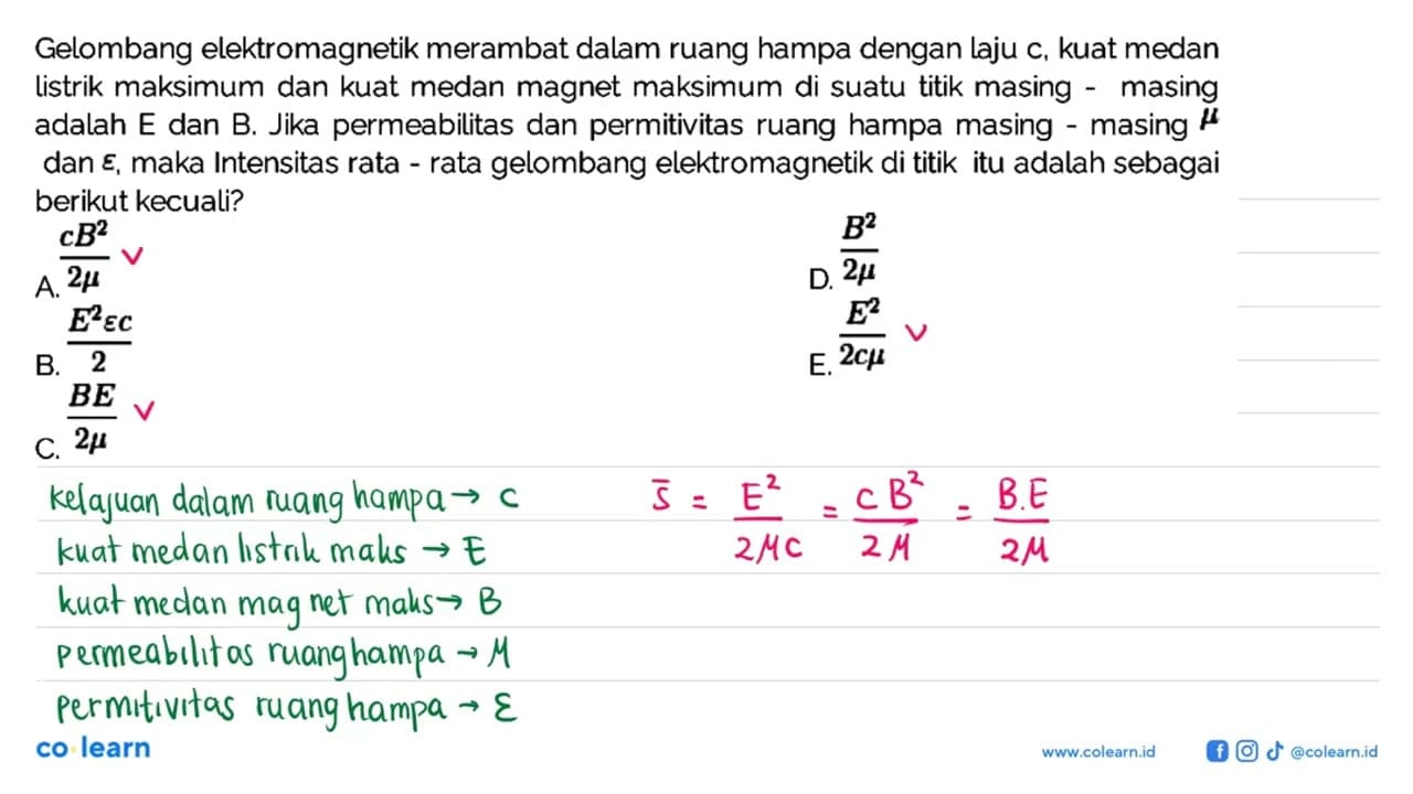 Gelombang elektromagnetik merambat dalam ruang hampa dengan