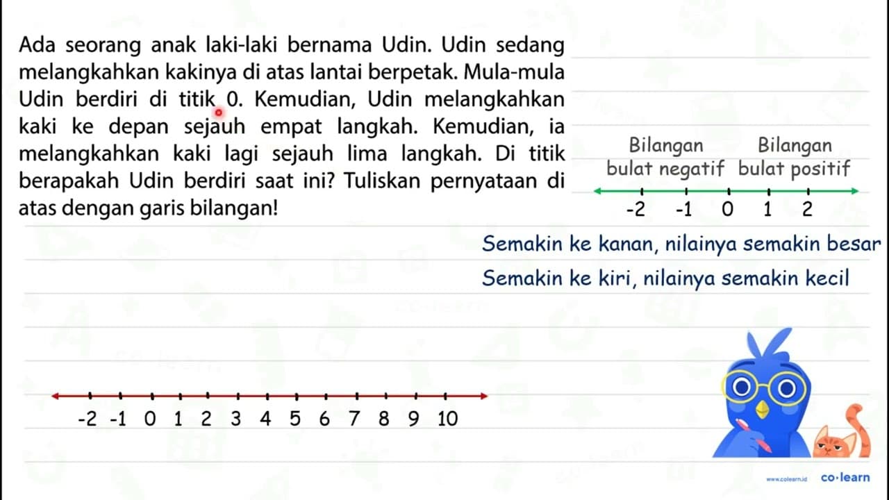 Ada seorang anak laki-laki bernama Udin. Udin sedang