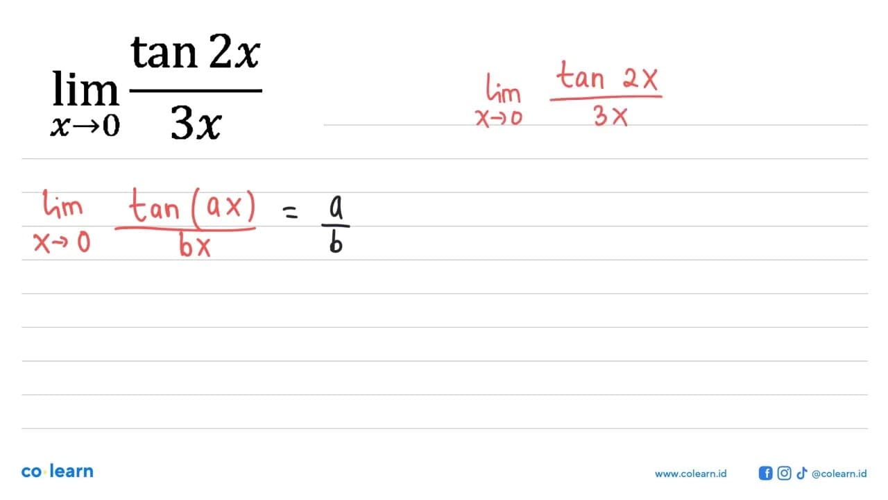 limit x->0 (tan 2x)/3x