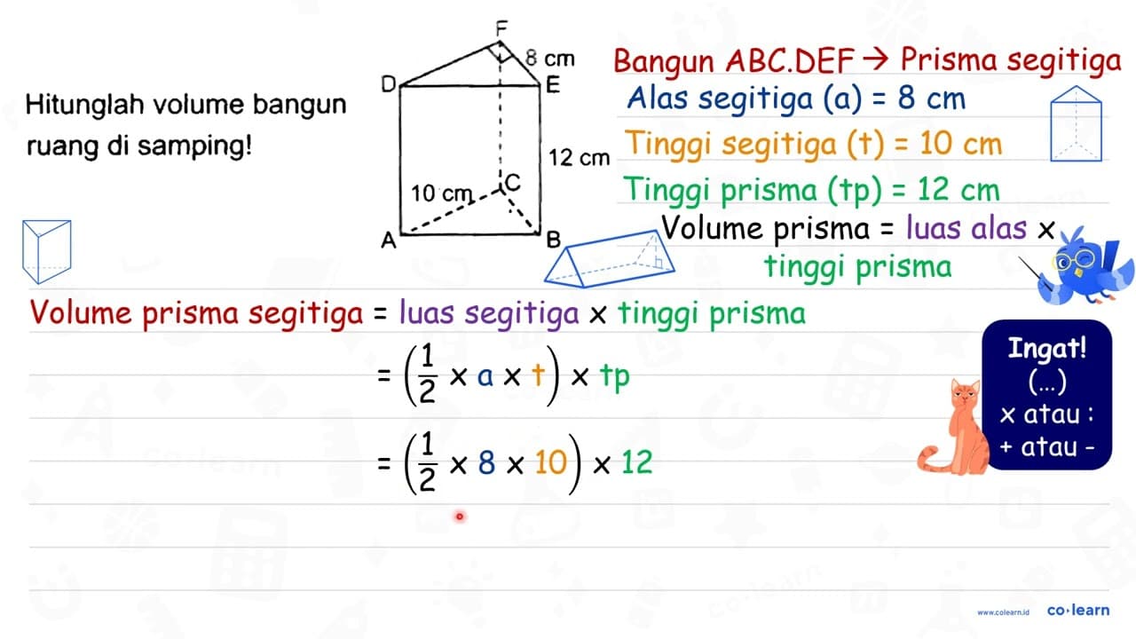 Hitunglah volume bangun ruang di samping!