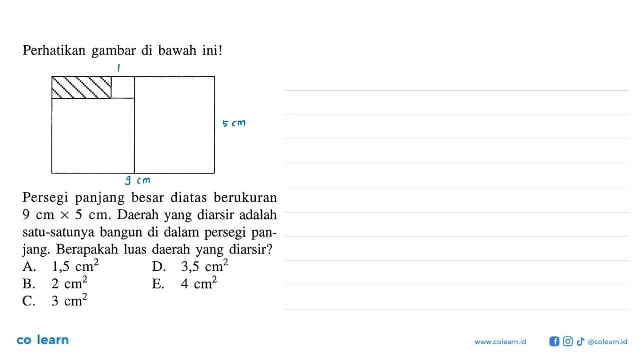 Perhatikan gambar di bawah ini! Persegi panjang besar