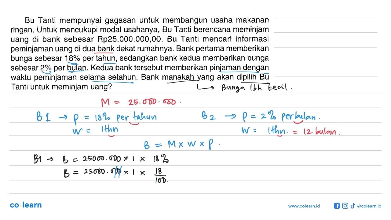 Bu Tanti mempunyai gagasan untuk membangun usaha makanan