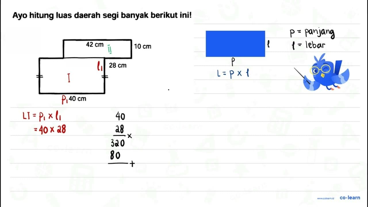 Ayo hitung luas daerah segi banyak berikut ini! 42 cm 10 cm