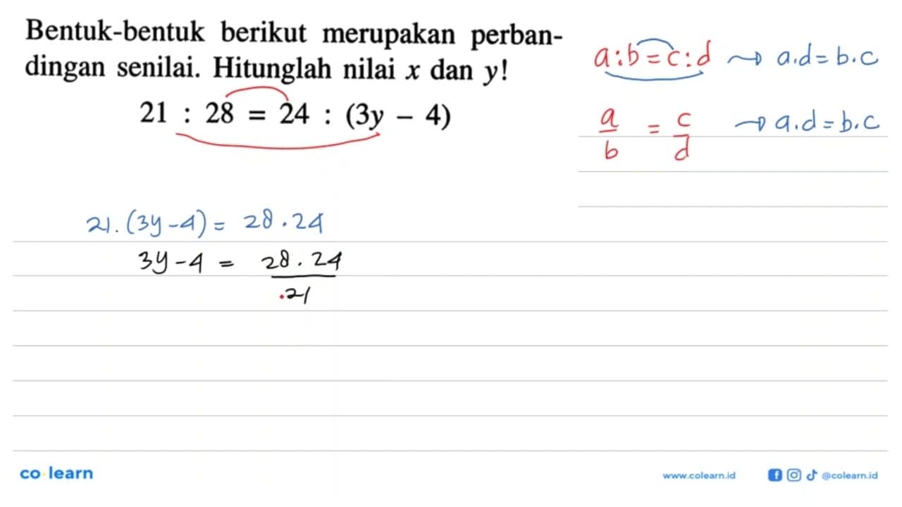 Bentuk-bentuk berikut merupakan perbandingan senilai.