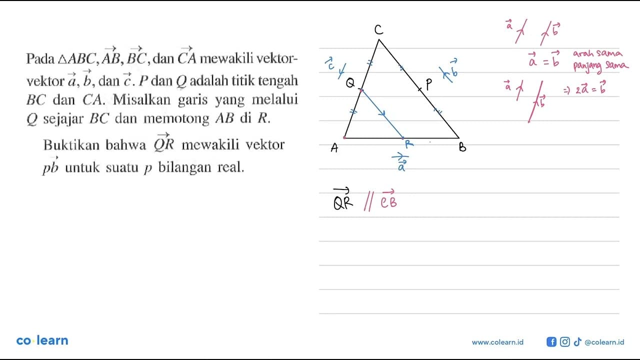 Pada segitiga ABC, vektor AB, vektor BC, dan vektor CA