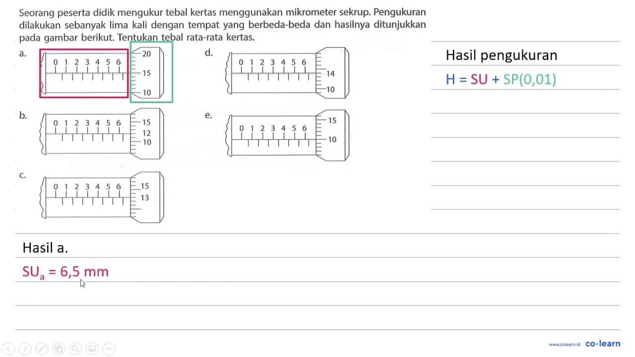 Seorang peserta didik mengukur tebal kertas menggunakan