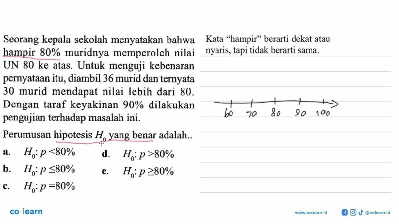 Seorang kepala sekolah menyatakan bahwa hampir 80% muridnya