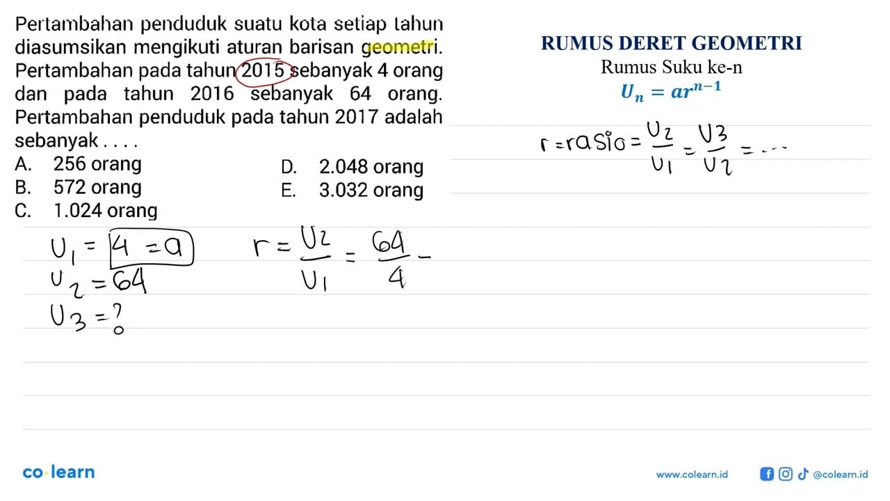 Pertambahan penduduk suatu kota setiap lahun diasumsikan