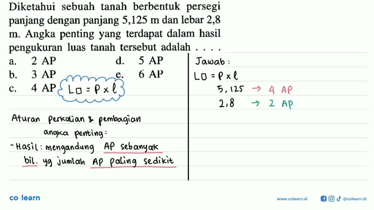 Diketahui sebuah tanah berbentuk persegi panjang dengan