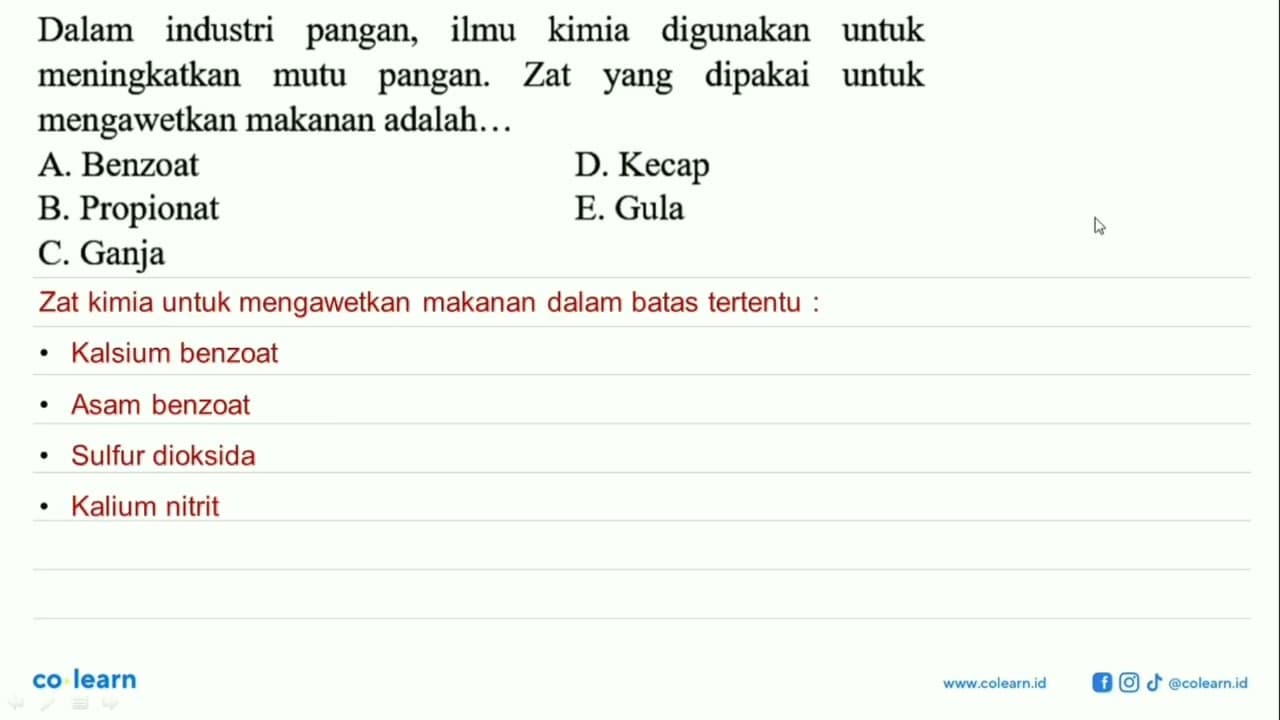 Dalam industri pangan, ilmu kimia digunakan untuk