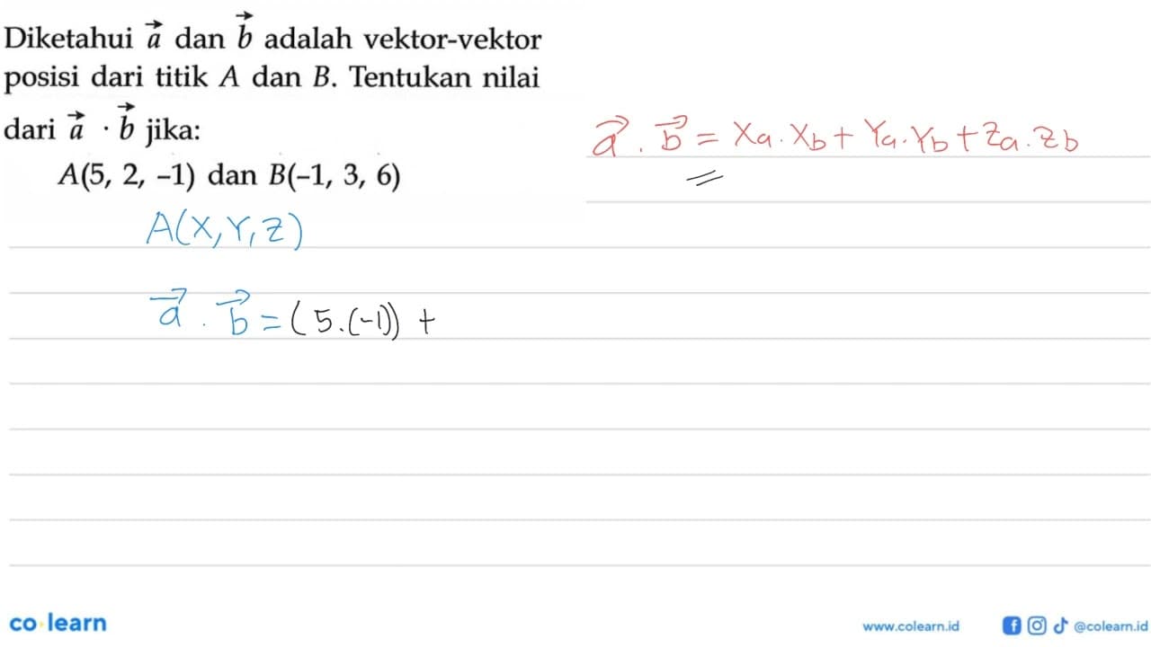 Diketahui vektor a dan vektor b adalah vektor-vektor posisi