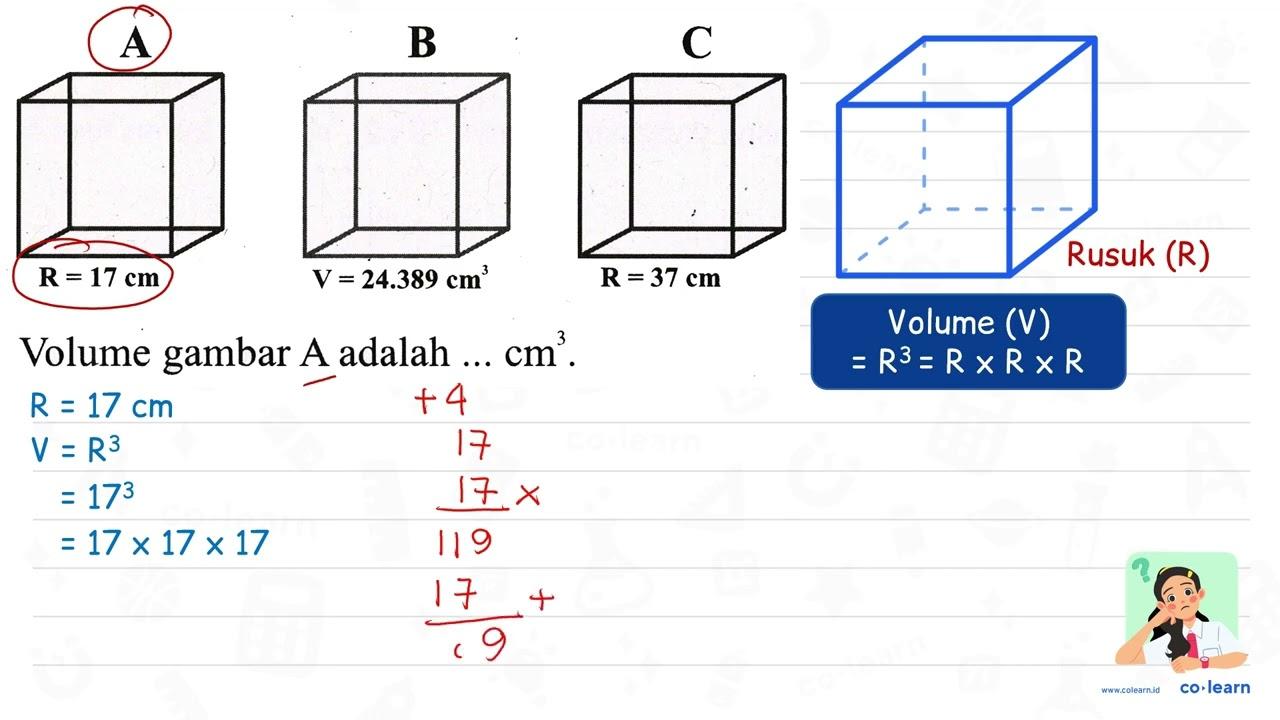 CC1C2CC3CC(C2)CC1C3 Volume gambar A adalah ... cm^(3) .