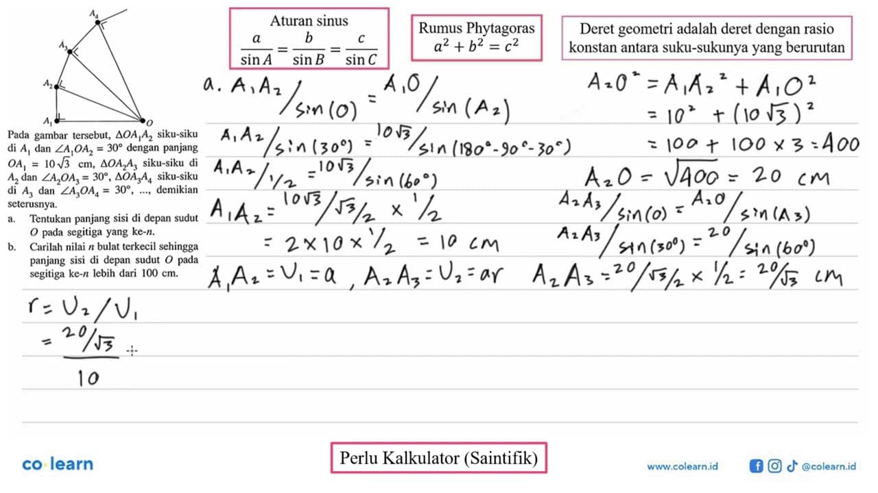 A1 A2 A3 A4 O Pada gambar tersebut, segitiga OA1A2