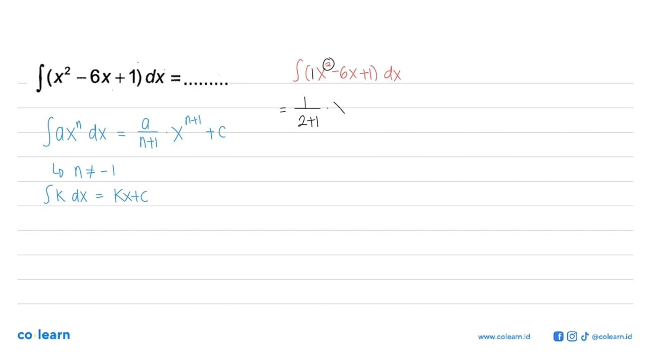 Integral (x^2-6x+1) dx=...