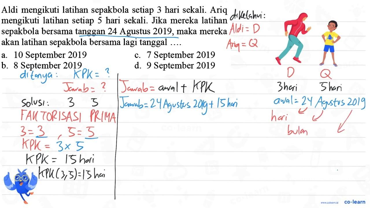 Aldi mengikuti latihan sepakbola setiap 3 hari sekali. Ariq