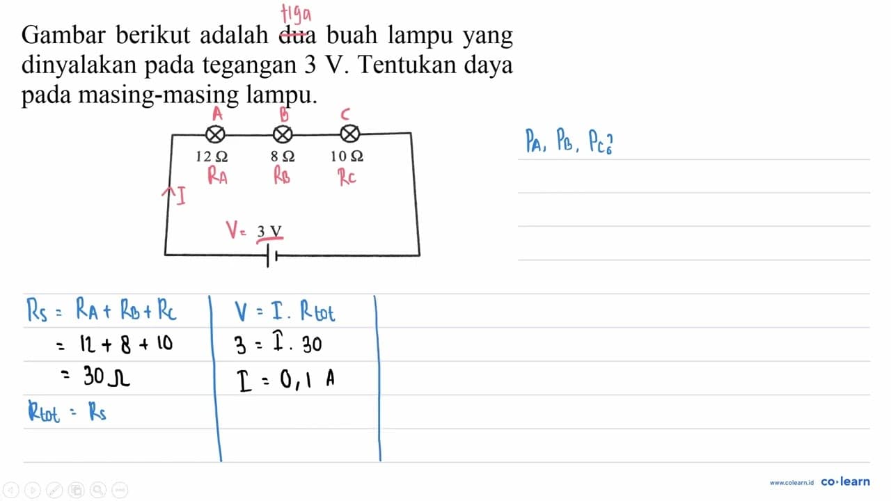 Gambar berikut adalah dua buah lampu yang dinyalakan pada