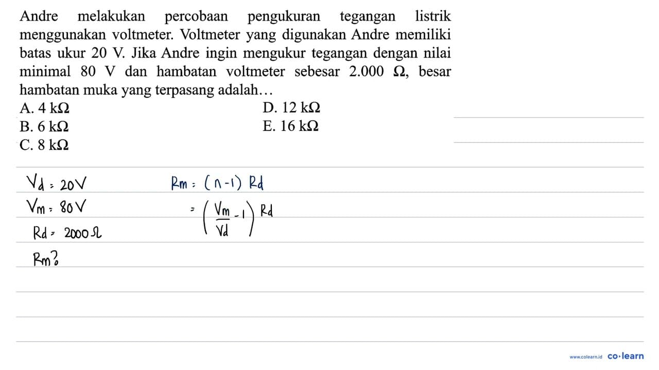 Andre melakukan percobaan pengukuran tegangan listrik