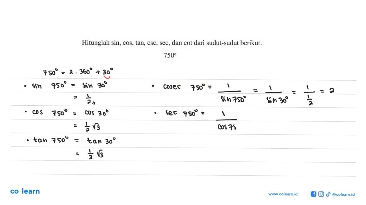 Selesaikan persamaan trigonometri berikut 3tan x=akar(3),