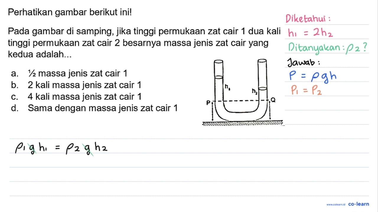 Perhatikan gambar berikut ini! Pada gambar di samping, jika