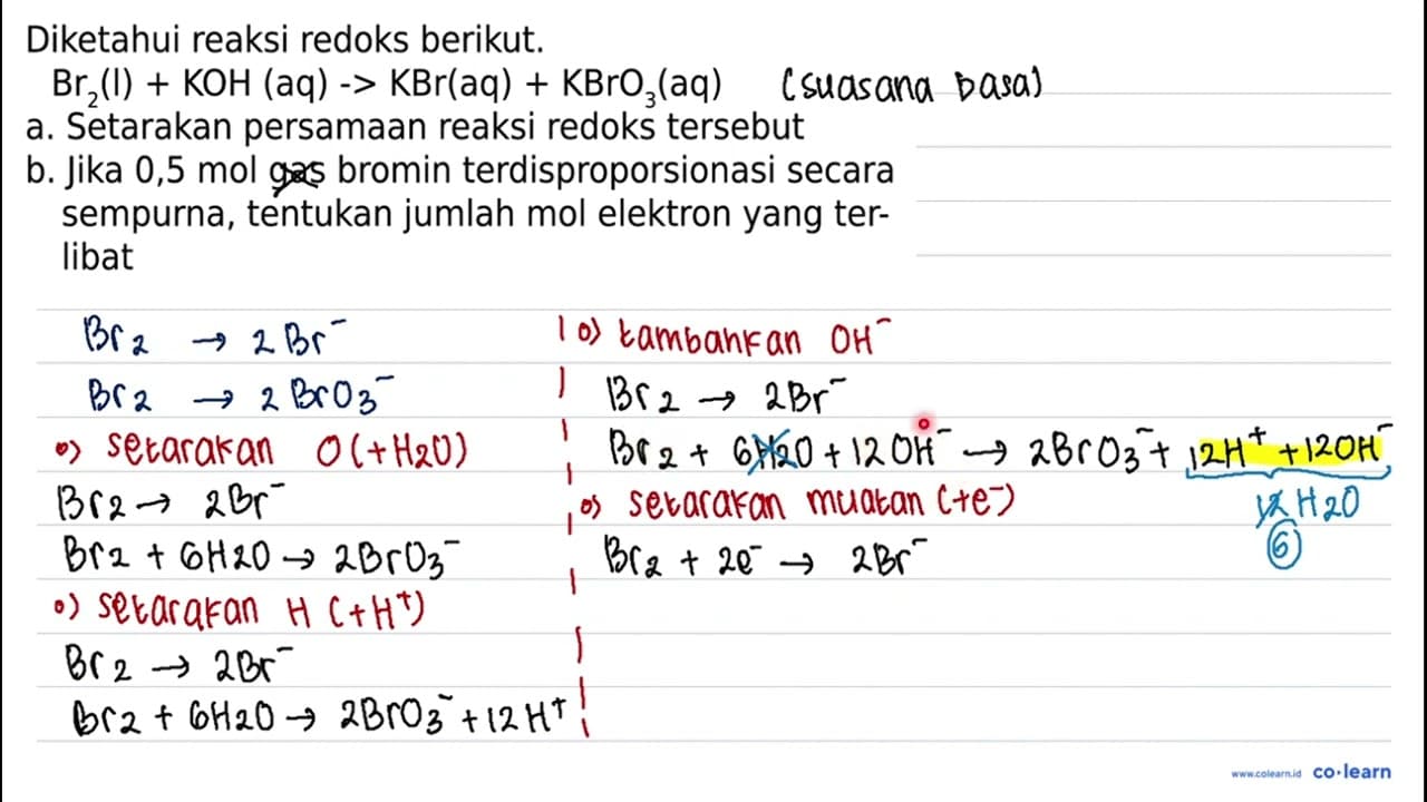 Diketahui reaksi redoks berikut.