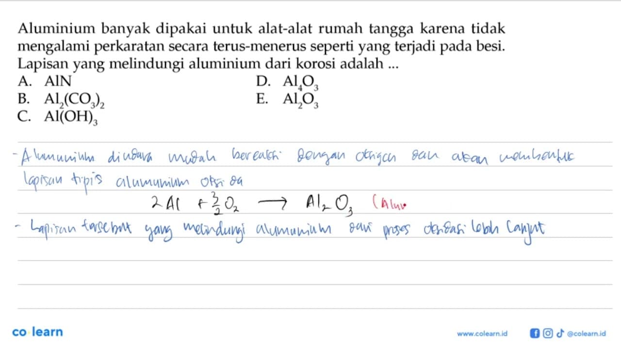 Aluminium banyak dipakai untuk alat-alat rumah tangga