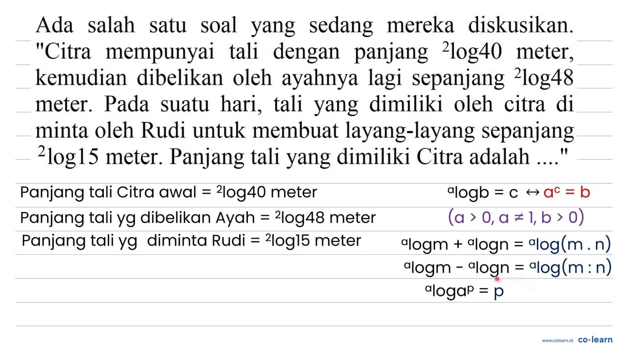 Ada salah satu soal yang sedang mereka diskusikan. "Citra