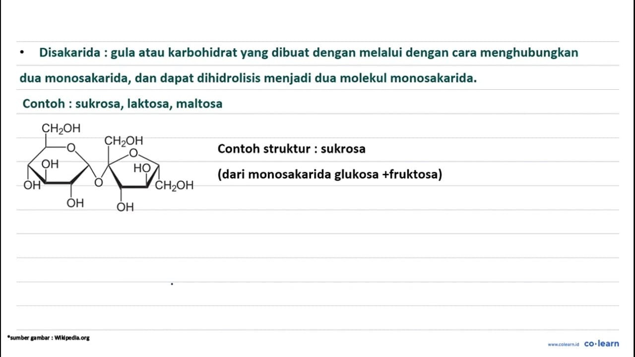 Nama lain dari Karbohidrat ialah.... a. Sakarida d.