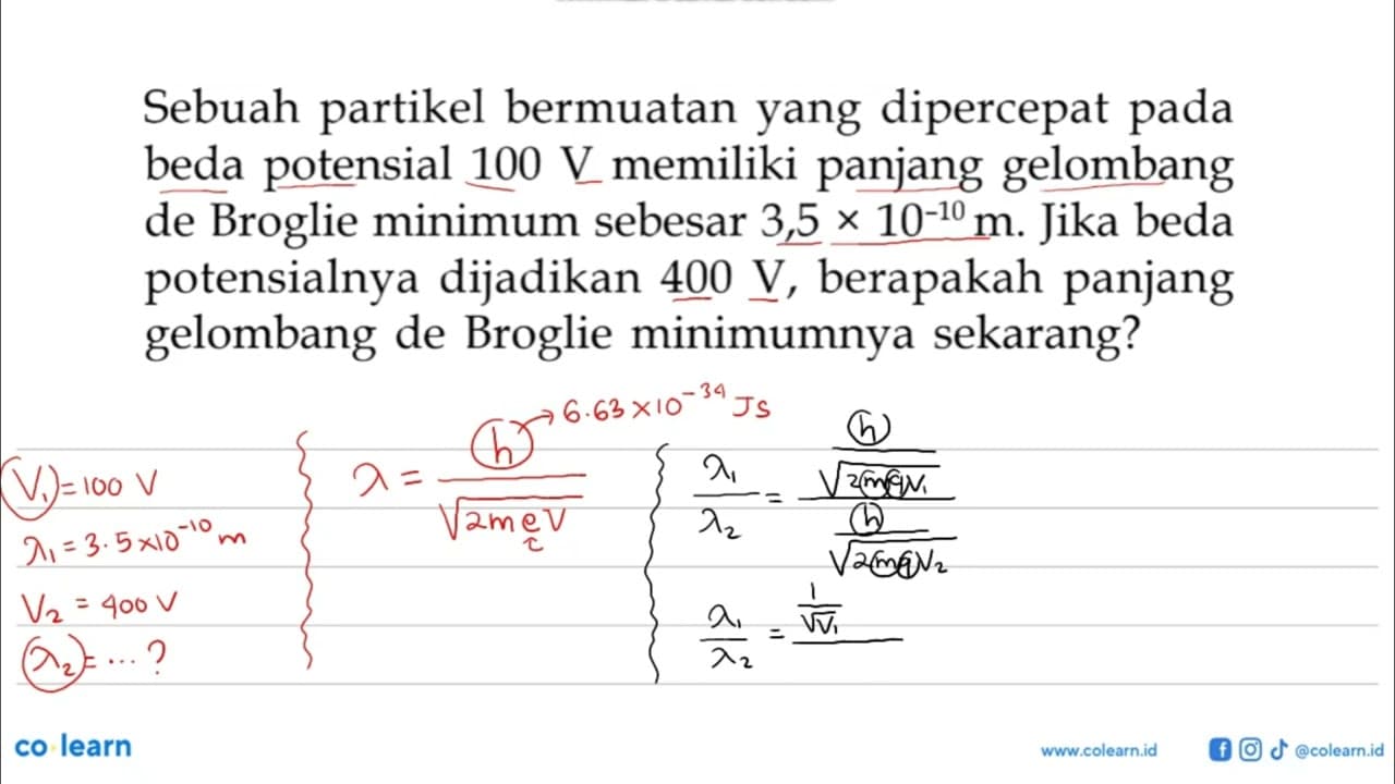 Sebuah partikel bermuatan yang dipercepat pada beda