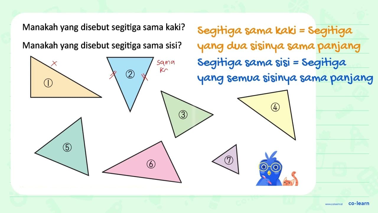 Manakah yang disebut segitiga sama kaki? Manakah yang