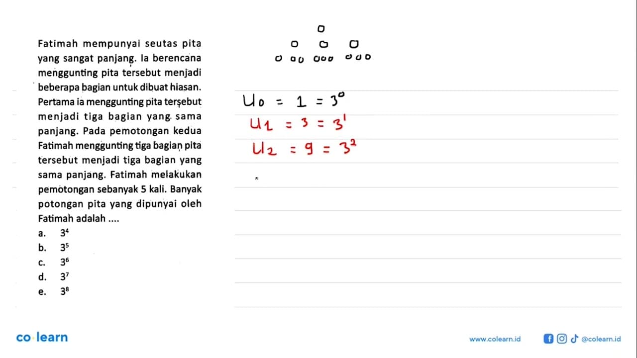 Fatimah mempunyai seutas pita yang sangat panjang. la