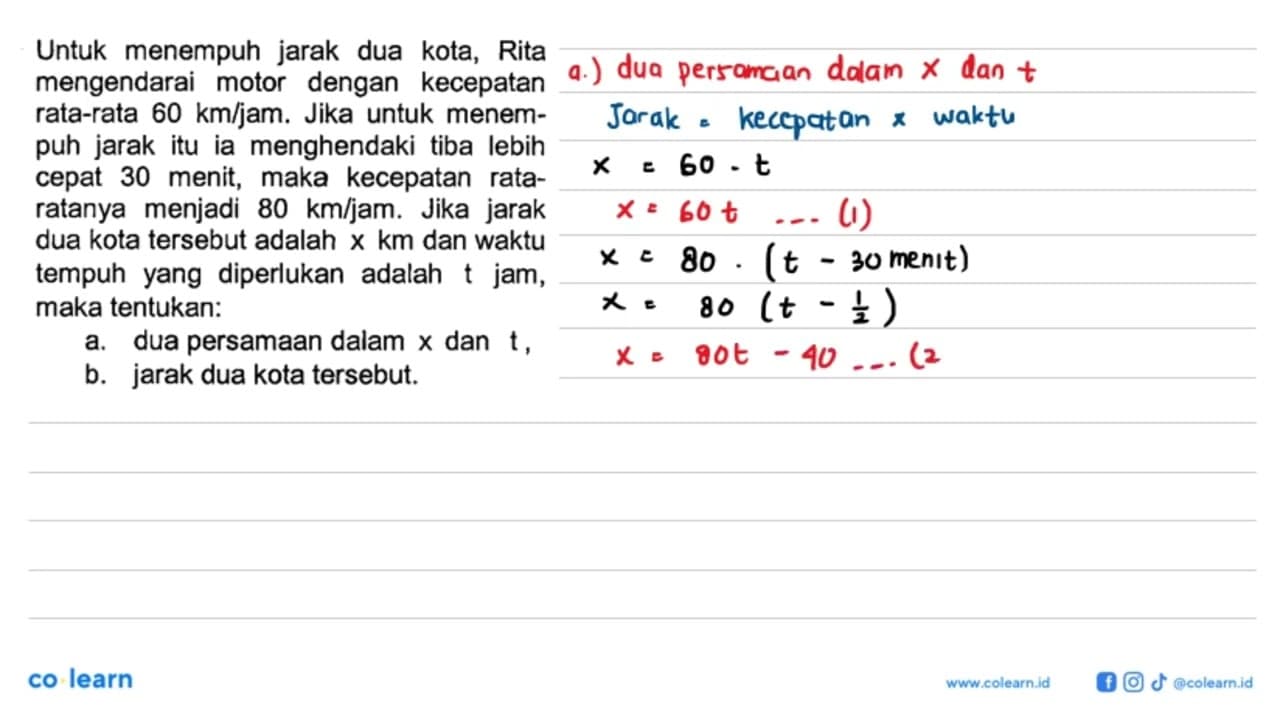 Untuk menempuh jarak dua kota, Rita mengendarai motor