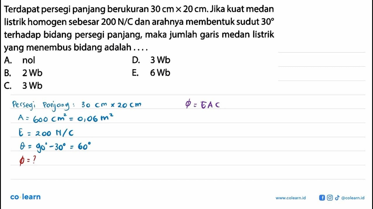 Terdapat persegi panjang berukuran 30 cm x 20 cm. Jika kuat