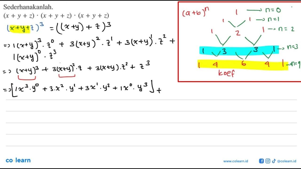 Sederhanakanlah. (x + y + z) . (x + y + z) . (x + y + z)