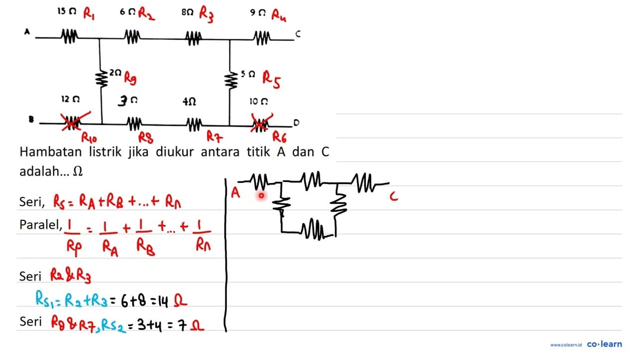 A 15 Ohm 6 Ohm 8Ohm 9 Ohm C 2Ohm 5 Ohm 12 Ohm 3 Ohm 4Ohm 10