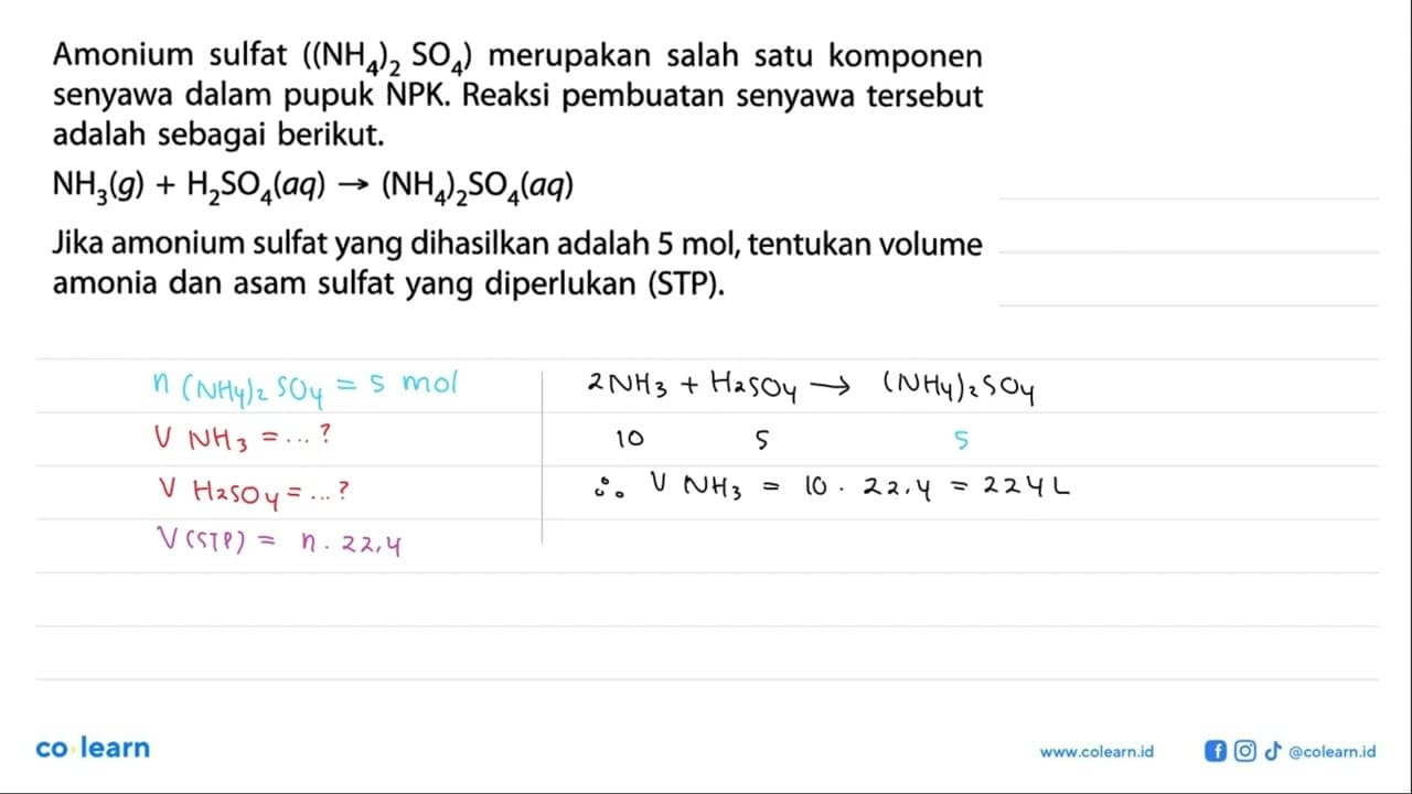 Amonium sulfat ((NH4)2SO4) merupakan salah satu komponen