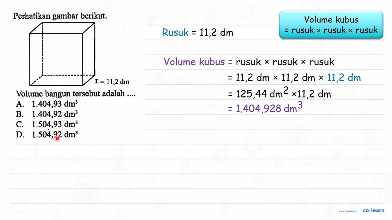 Perhatikan gambar berikut. Volume bangun tersebut adalah