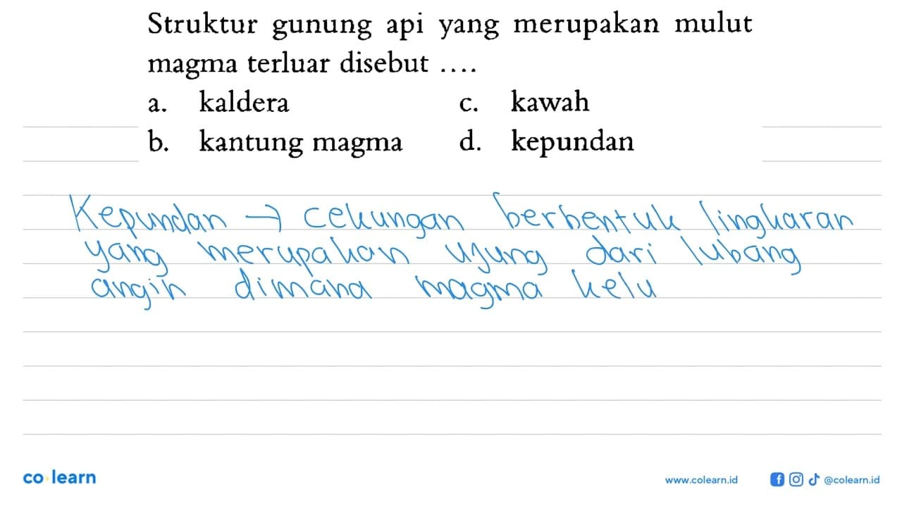 Struktur gunung api yang merupakan mulut magma terluar