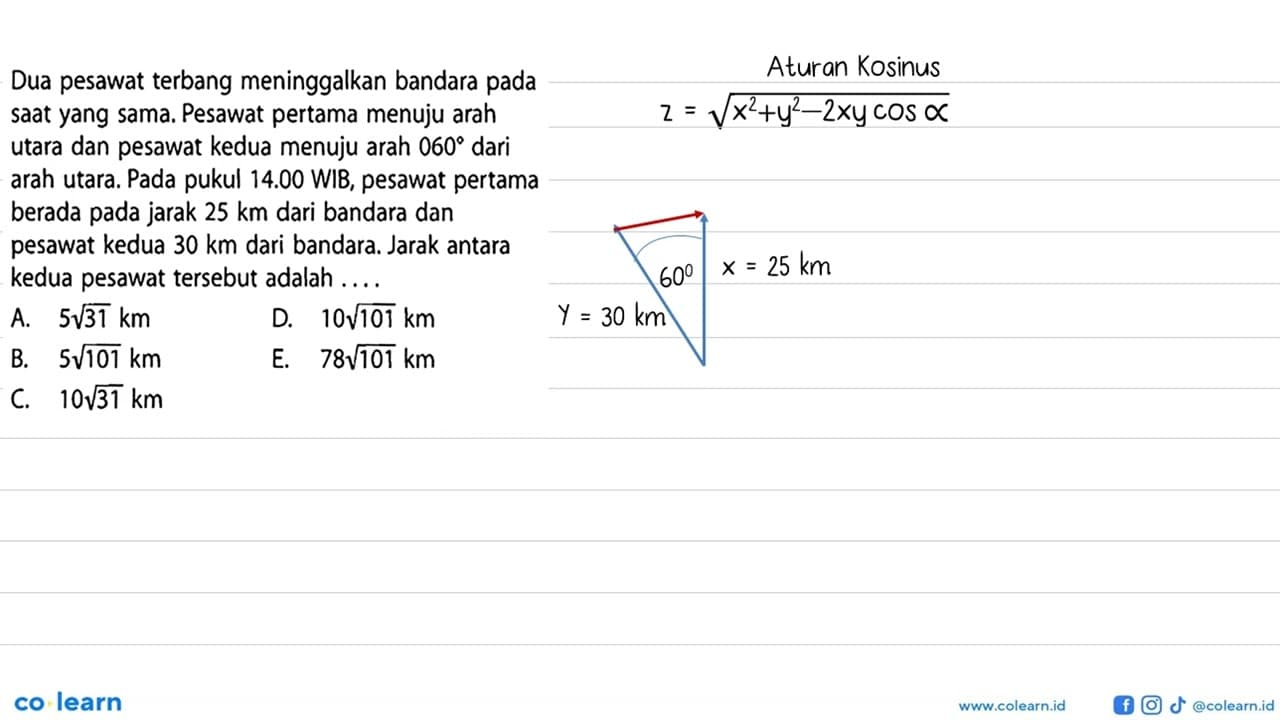 Dua pesawat terbang meninggalkan bandara pada saat yang